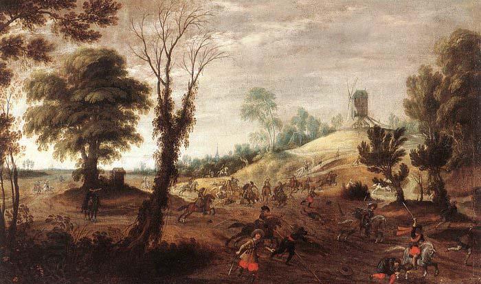 Meulener, Pieter Cavalry Skirmish - Oil on canvas oil painting picture